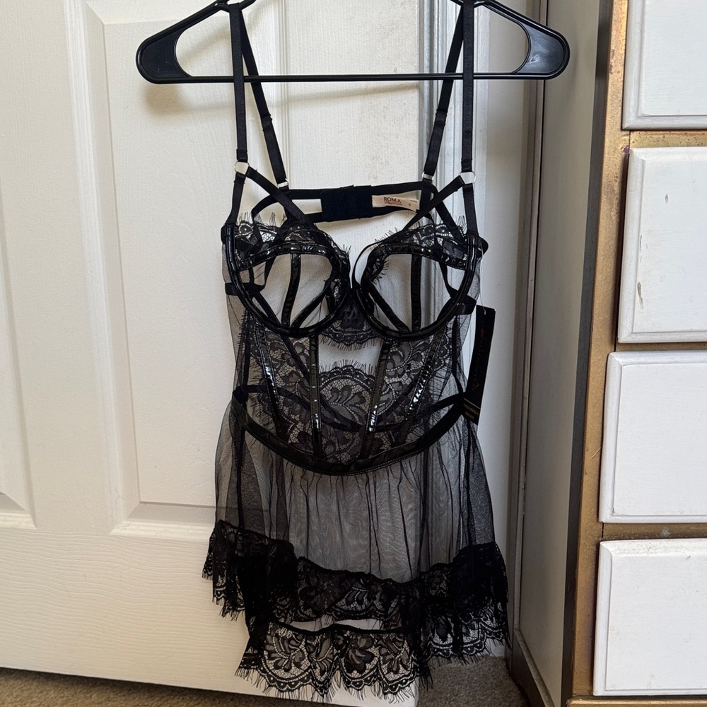 Elegant Black Lace Lingerie Set